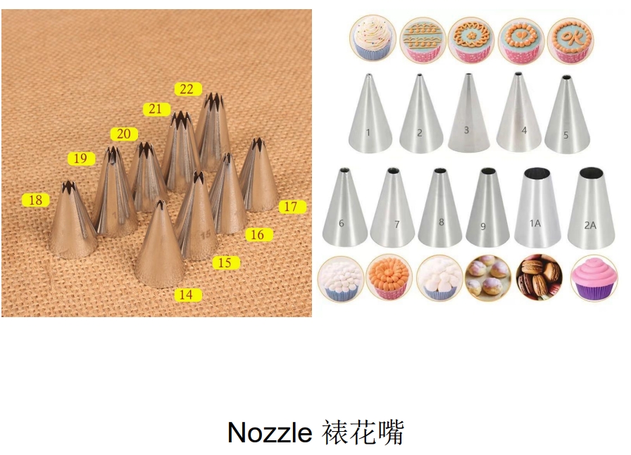 Stainless Steel Piping Nozzles Set, Multi-size Icing Piping Tips for Cupcakes, Cookies, Puffs, Home & Professional Baking Decorating