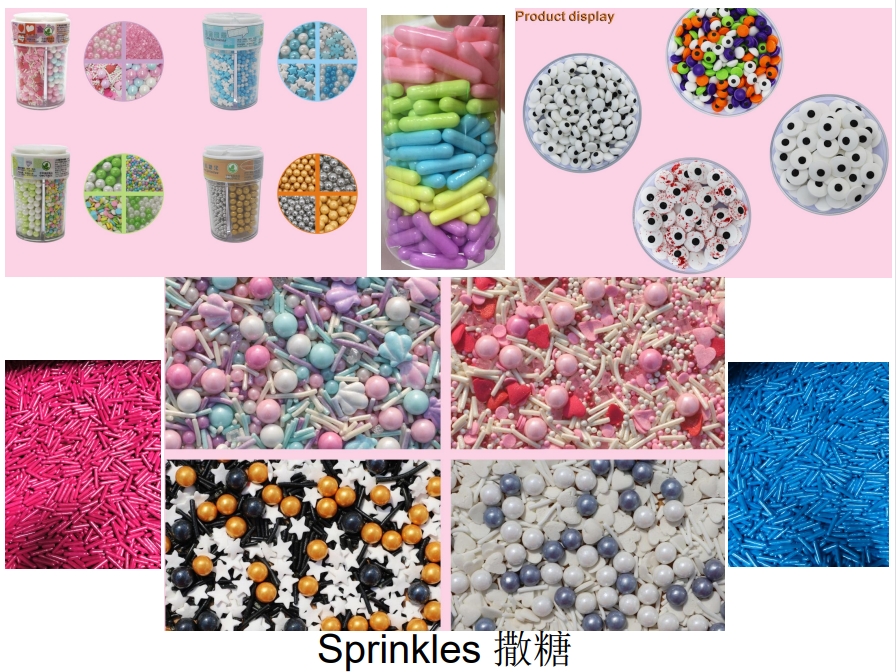 Wholesale Assorted Edible Sugar Sprinkles Bulk Jar Pack Cake Dessert Decorations