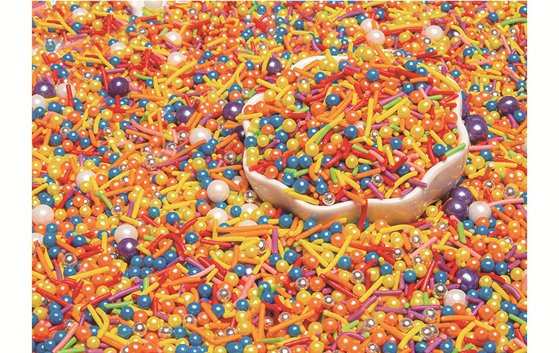 Mixed Color Simulated Sliced Sugar Pearls for Cake Decoration, 500g Bag, Food-Grade Baking Sprinkles for Donuts & Western Pastries